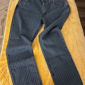 Levi's Dark Blue Pinstriped Jeans